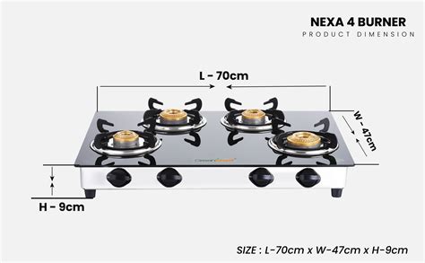 gas stove size 4 burner
